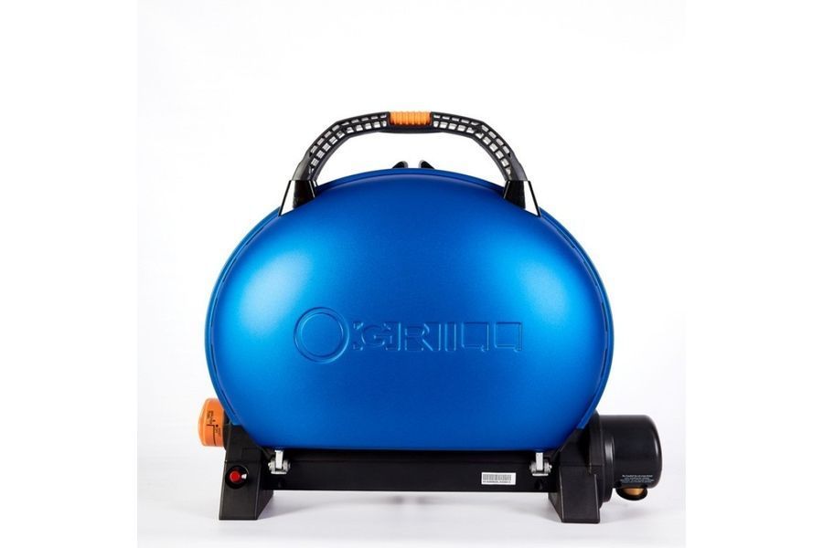 КОМПЛЕКТ Портативный переносной газовый гриль O-GRILL 500, синий + шланг в подарок!