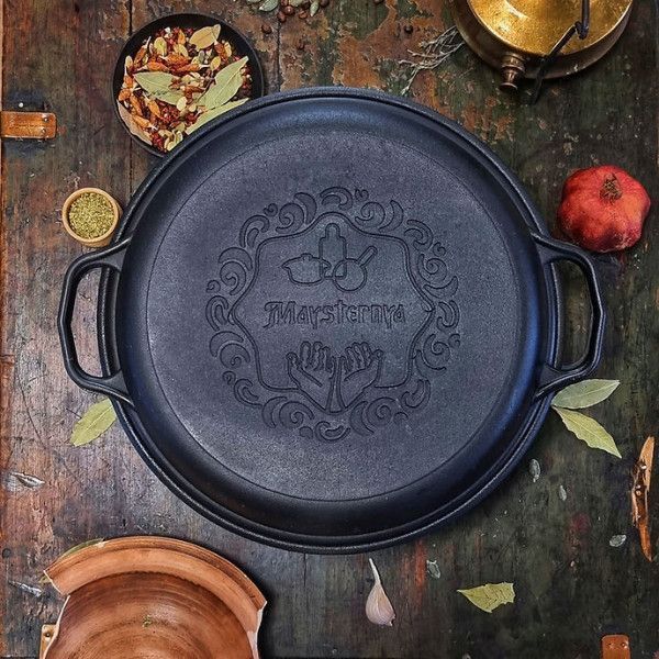 Cast Iron Grill Roasting Pan &Oslash;40 cm, Depth 4 cm, 5.8 kg, Ливарний чавун, 400