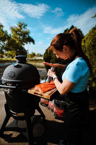 Керамический угольный гриль Kamado L 5 в 1 с системой BBQ Block Fire GRILLI 749777