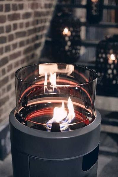 Enders Nova LED L Outdoor Gas Fireplace, Grey, 2.5 kW