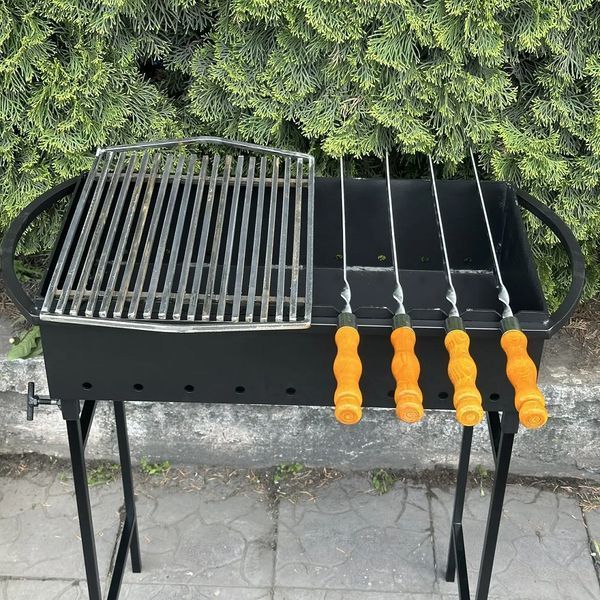 Mzavod Hector Mangal for 9 Skewers, 2 mm, on Legs