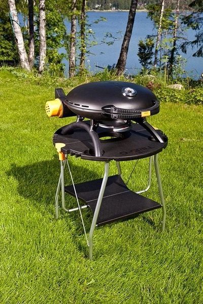 КОМПЛЕКТ Портативний переносний газовий гриль O-GRILL 600T, чорний + шланг в подарунок!