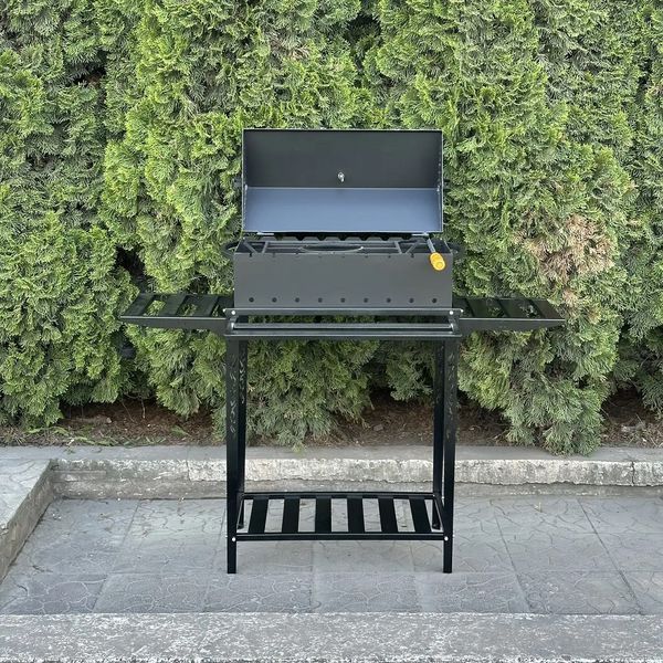 Mzavod Prometei BBQ Mangal for 9 Skewers, 4 mm, with Log Rack