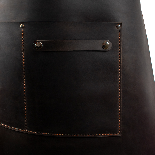 Daddy Smoke Leather Chef's Apron, Dark Brown