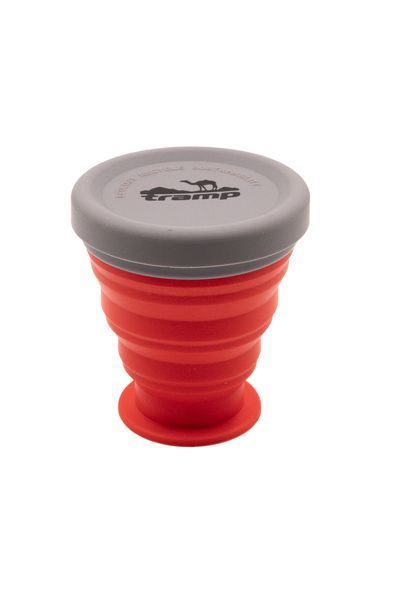 Tramp Collapsible Silicone Cup with Lid 200 ml UTRC-126, Terracotta, Красный