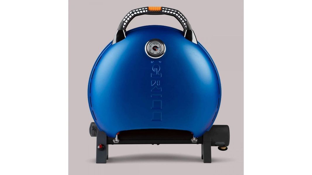 КОМПЛЕКТ Портативний переносний газовий гриль O-GRILL 600T, синій + шланг в подарунок!