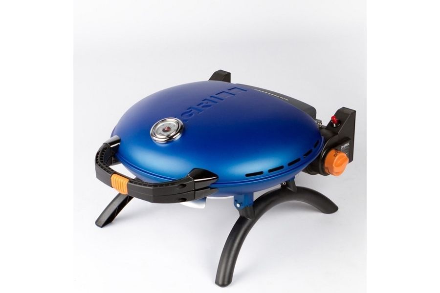 КОМПЛЕКТ Портативний переносний газовий гриль O-GRILL 600T, синій + шланг в подарунок!