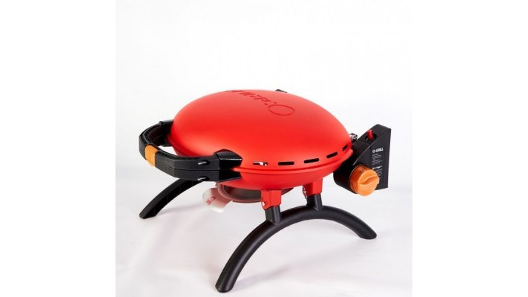 КОМПЛЕКТ Портативный переносной газовый гриль O-GRILL 500, красный + шланг в подарок!