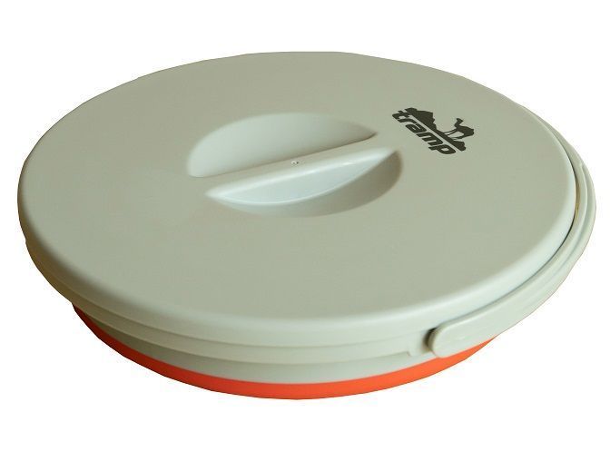 TRAMP Collapsible Silicone Bucket with Lid 5 L, Red, Красный, харчовий силікон, поліпропілен