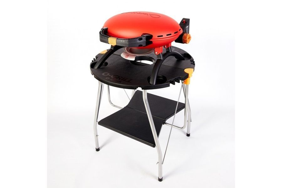 КОМПЛЕКТ Портативный переносной газовый гриль O-GRILL 500, красный + шланг в подарок!