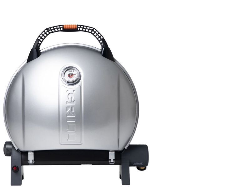 КОМПЛЕКТ Портативний переносний газовий гриль O-GRILL 900, срібло + шланг в подарунок!