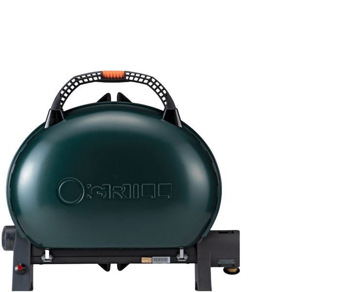КОМПЛЕКТ Портативный переносной газовый гриль O-GRILL 500, зеленый + шланг в подарок!